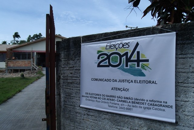 Reforma em escola altera local de votação no São Simão