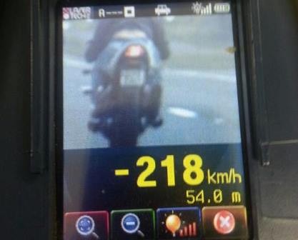 PRF flagra motocicleta trafegando a 218 km/h