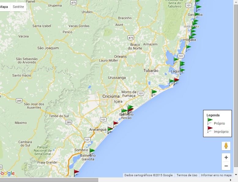 Praias do Sul de SC apresentam nove pontos impróprios 