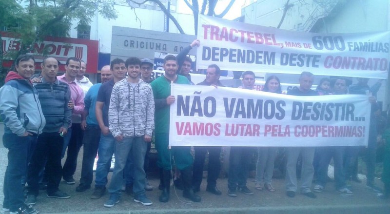 Mineiros da Cooperminas fazem novo protesto