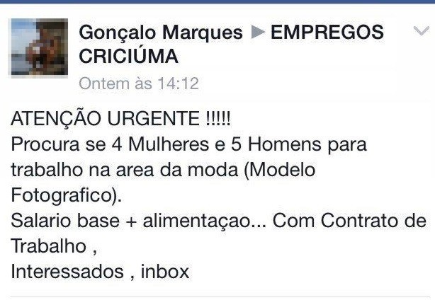 Jovens denunciam suposto agenciador de modelos em rede social 