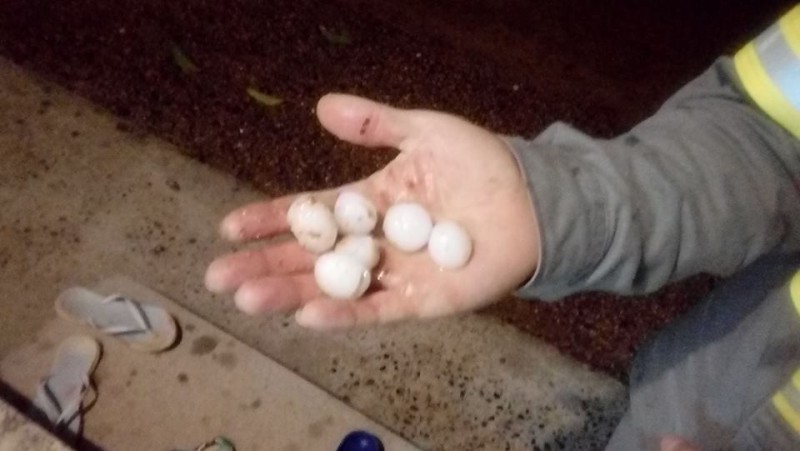 Noite com temporal de granizo na região