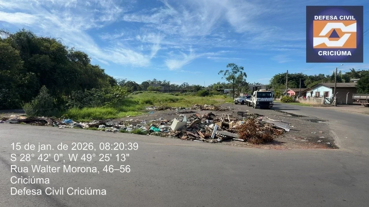 Vídeo: Defesa Civil alerta sobre descarte irregular de lixo em Criciúma