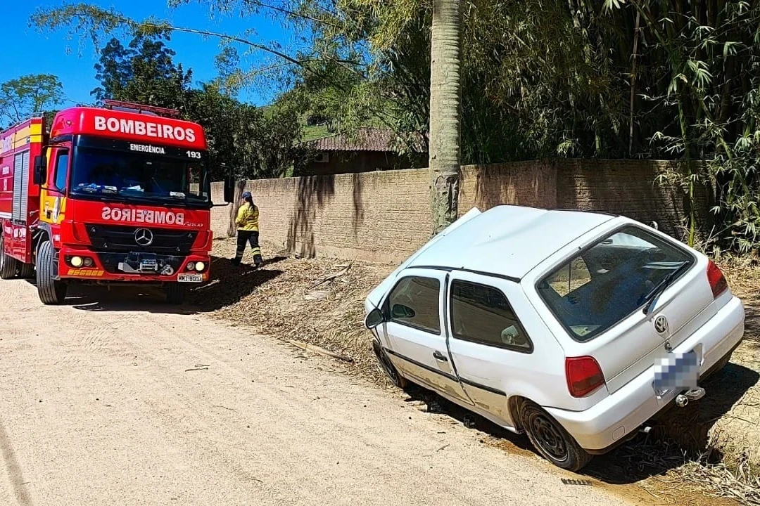 Passageiro fica ferido após carro sair de pista e colidir com coqueiro em Armazém