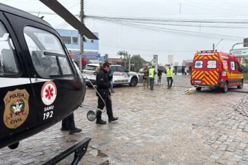 Colisão entre carro e motocicleta deixa uma pessoa ferida em Imbituba