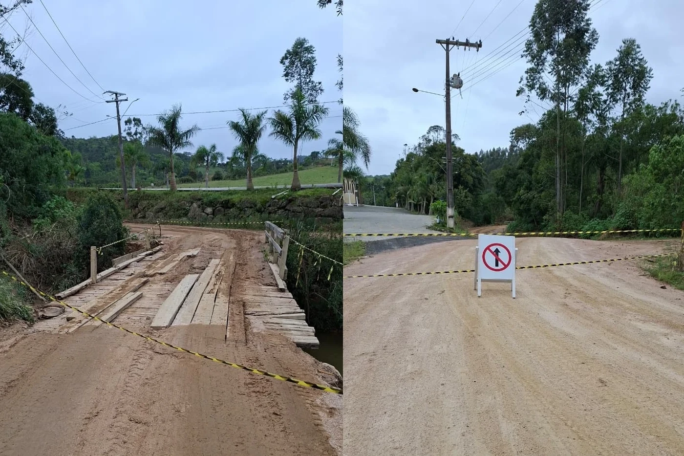 Urussanga: ponte é interdidata por danos estruturais após fortes chuvas; confira desvio