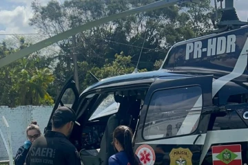 Serviço aeromédico encaminha jovem gravemente ferido para Criciúma